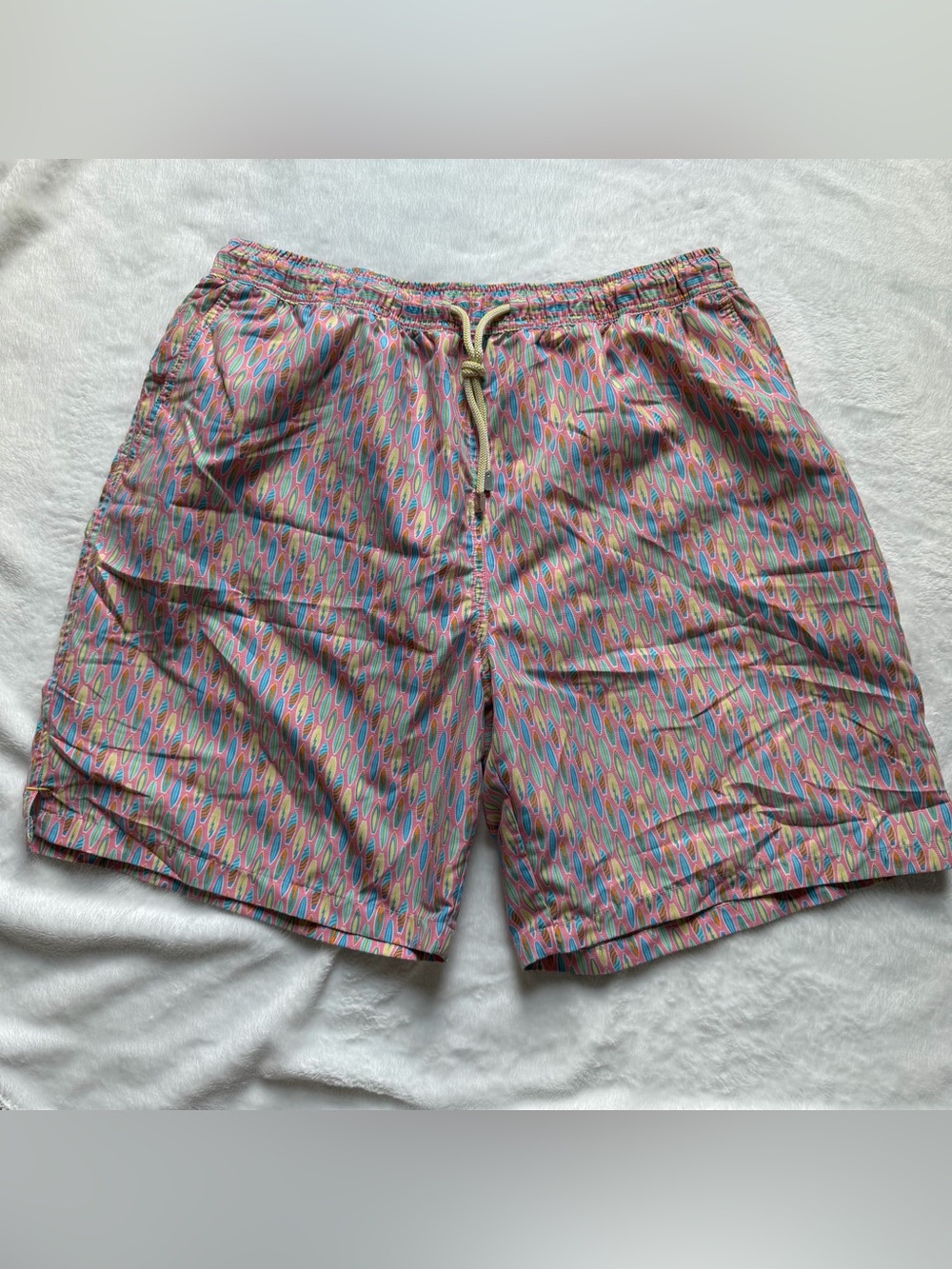 Peter Millar Surfboard Swim Trunks Pink